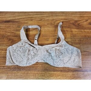 Wacoal Halo Lace Full Figure Underwire Bra - Size 38C - Beige- # 65547